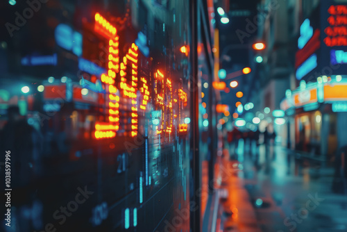 Wallpaper Mural The stock market shows an index graph with downward-pointing arrow signs indicating a slight decline Torontodigital.ca