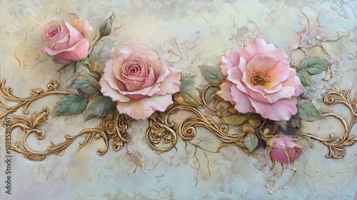Beautiful Soft Pink Roses Bouquet – Timeless Vintage Floral Painting
