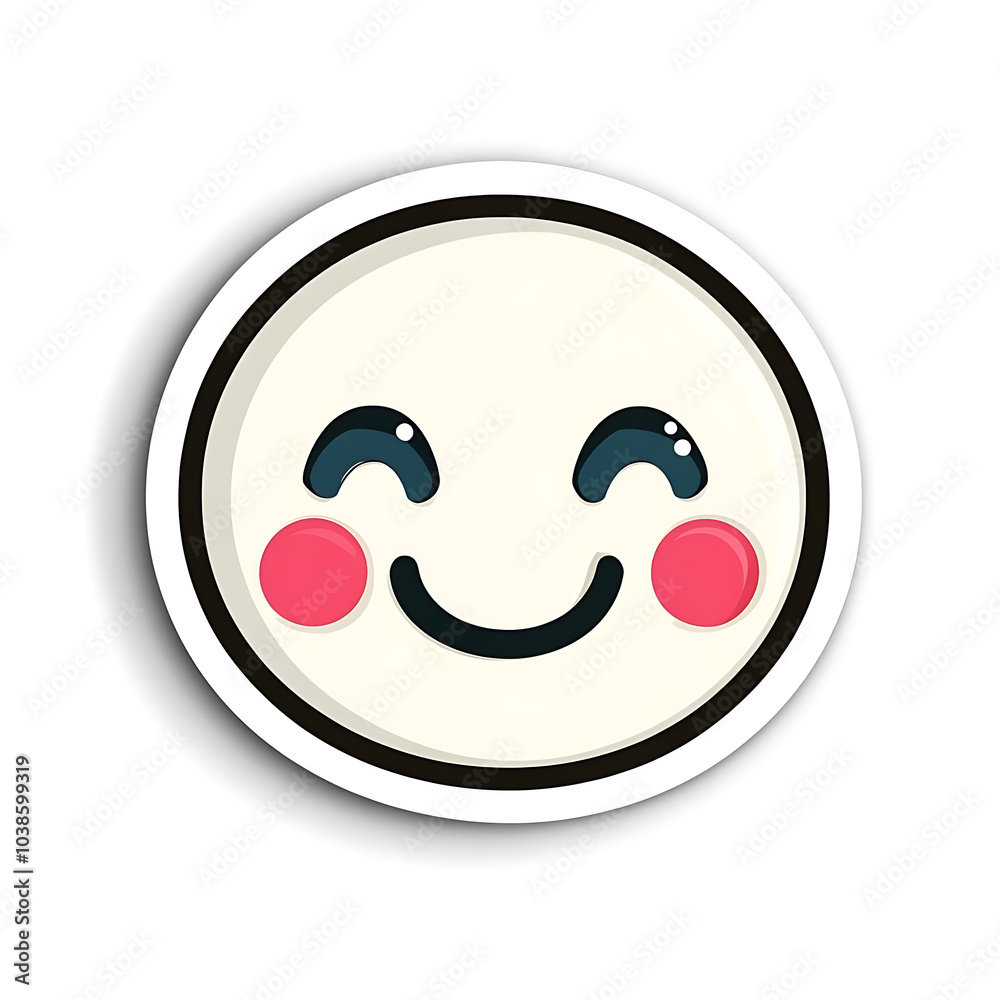 Fototapeta premium Happy sticker on white background