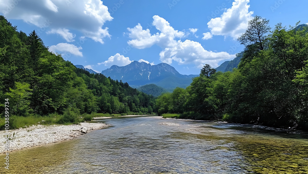 natural beauty of a forest with mountains and a blue sky in the background natural beauty of a forest with mountains and a blue sky in the background