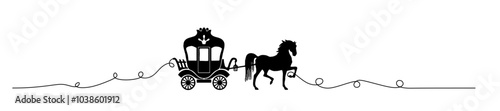 one line cinderella carriage silhouette