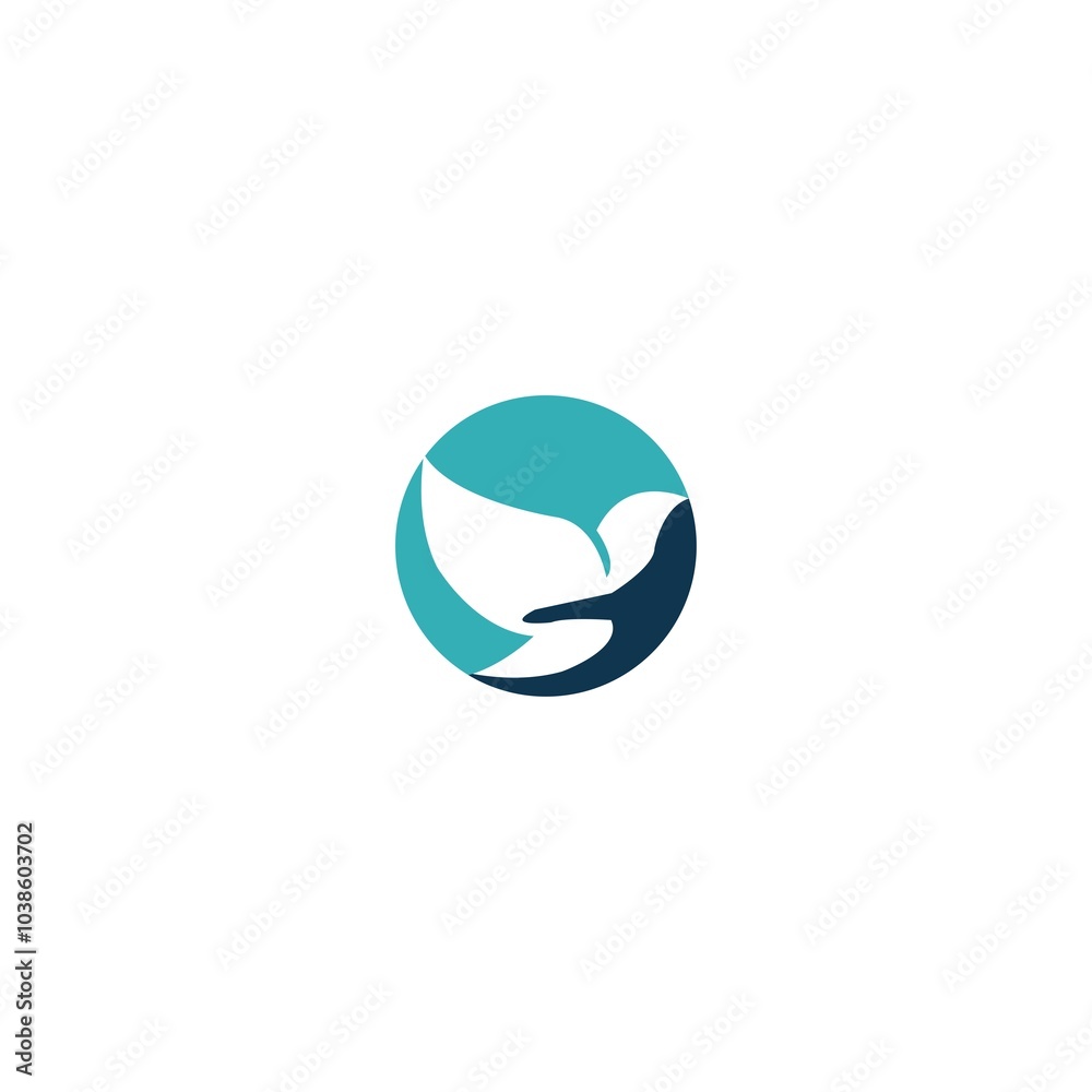 Circle bird animal vector logo template design Circle bird animal vector logo template design