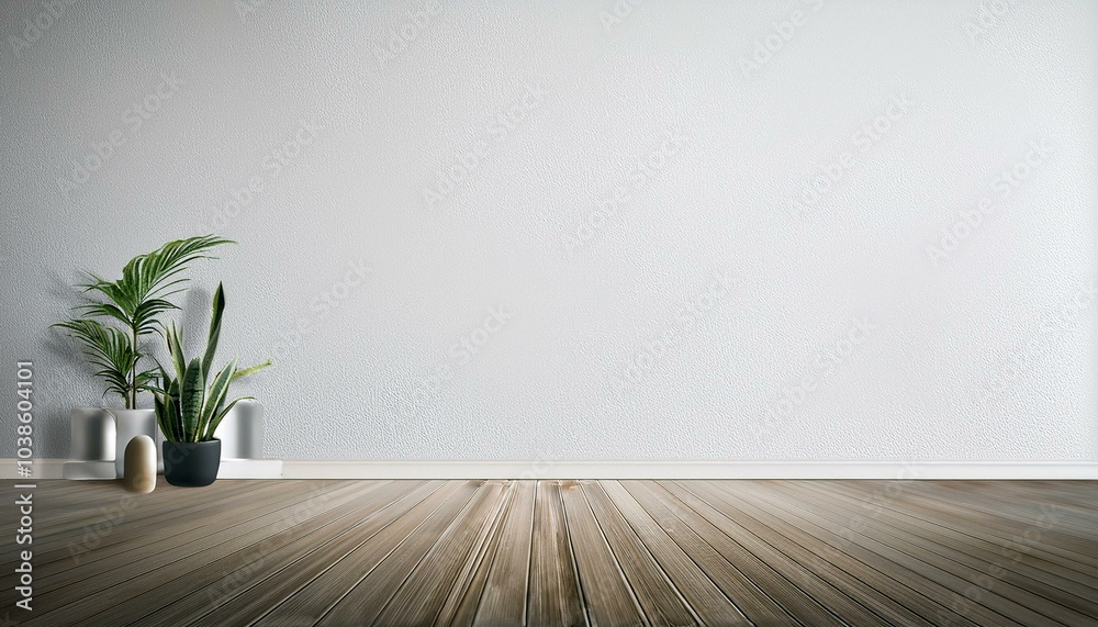 Modern room space with empty white wall Modern room space with empty white wall
