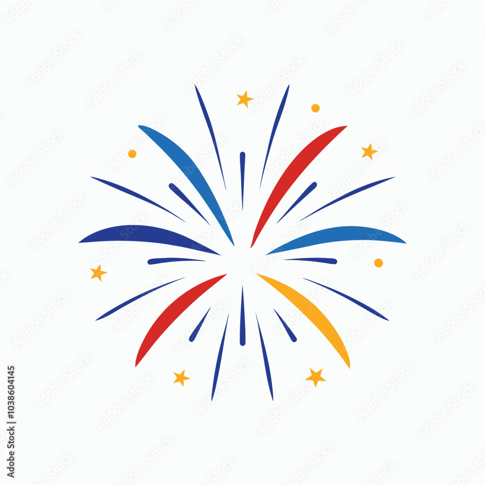 Firework on White Background Vector Illustration Firework on White Background Vector Illustration