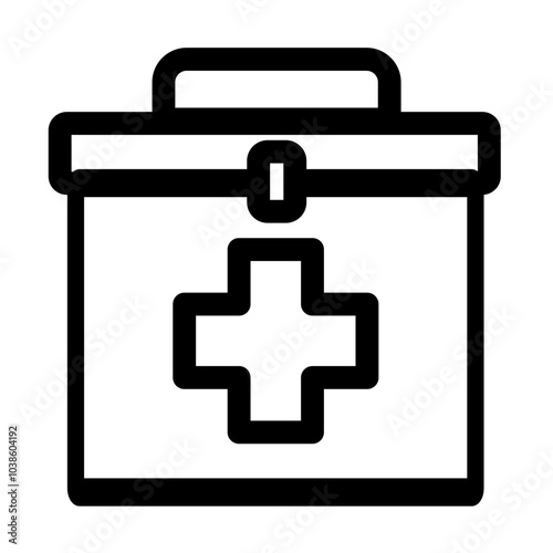 First aid kit - clean and modern pharmacy and medicine icon