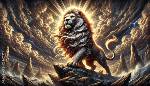 A powerful and majestic illuustration of a Lion 