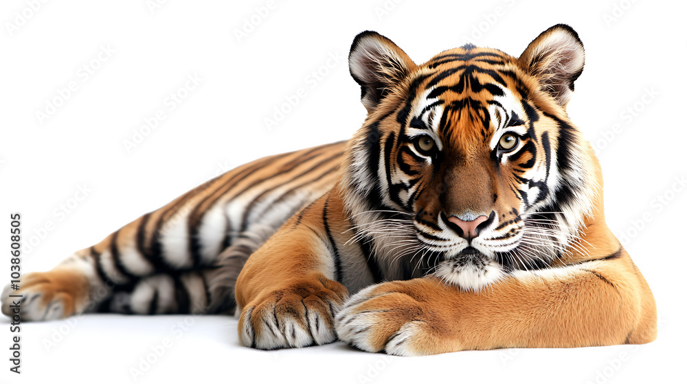 Fototapeta premium tiger standing, isolated on white