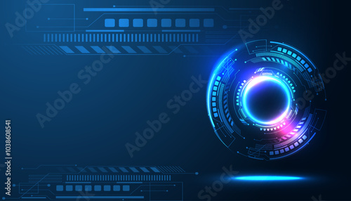 technology concept background, vector abstract, Blue background