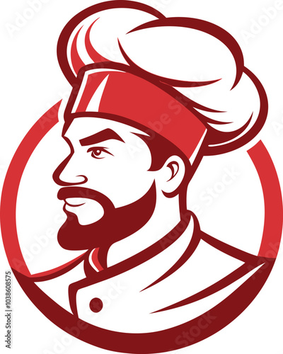 Chef's Passion: A bold and expressive illustration of a chef, showcasing the dedication and culinary expertise of the culinary arts. This vector design is perfect for restaurant branding, food blogs.