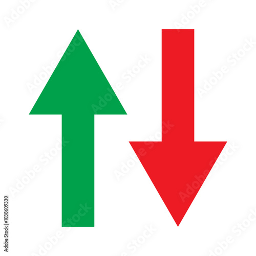 Up and Down Arrow - Stock Market and Financial Trading Icon Set Red Green Vector Symbol