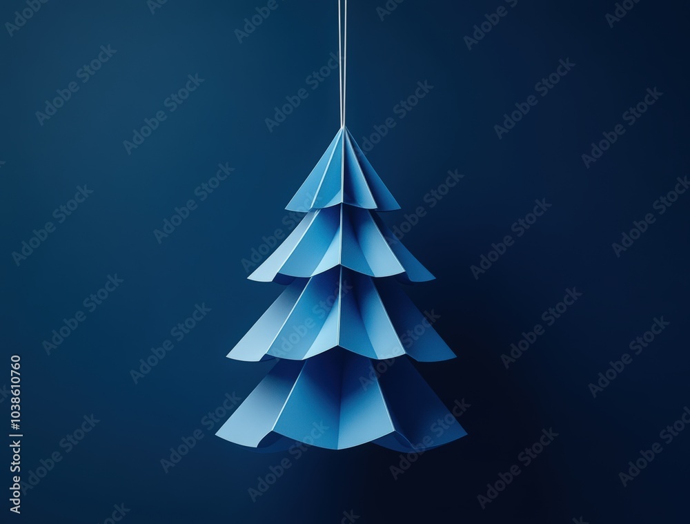 hanging Christmas tree decorations on blue background. Merry Christmas and Happy New Year hanging Christmas tree decorations on blue background. Merry Christmas and Happy New Year