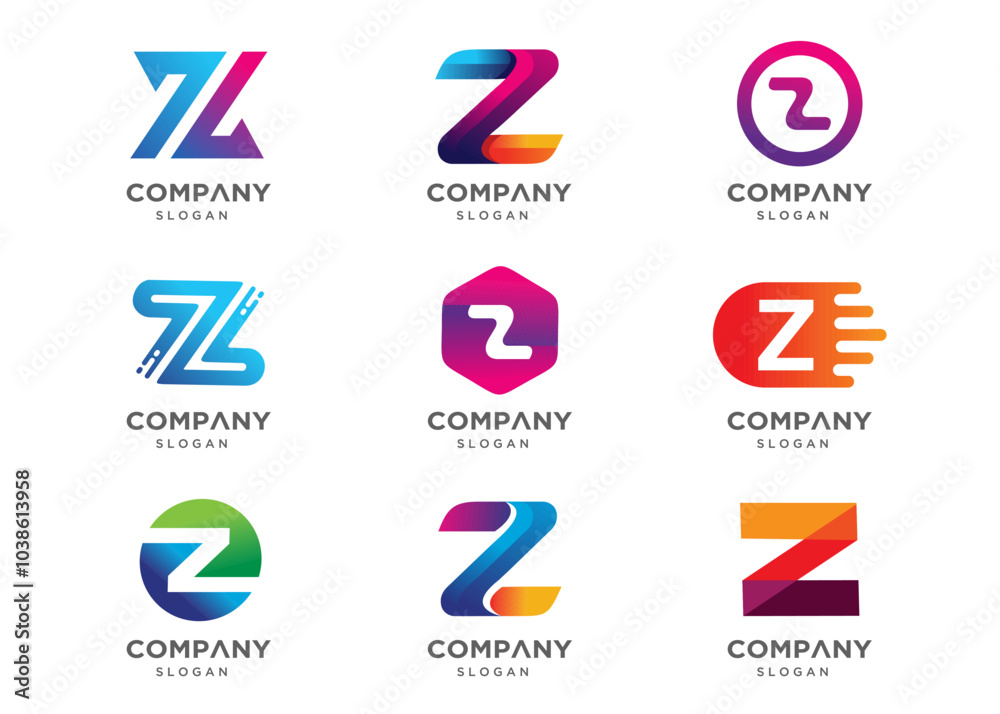 Abstract letter Z logo icon set. Abstract logos collection. Geometrical abstract logos. Icon design. Logo Design for business of modern luxury, elegant, simple. Abstract letter Z logo icon set. Abstract logos collection. Geometrical abstract logos. Icon design. Logo Design for business of modern luxury, elegant, simple.