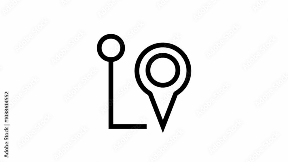 Modern Location pin direction animated icon - location and navigation motion design