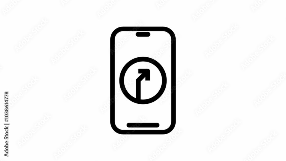 Modern Smartphone navigation direction animated icon - location and navigation motion design Modern Smartphone navigation direction animated icon - location and navigation motion design