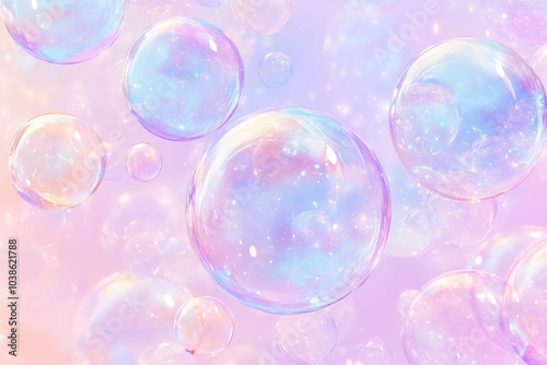 Magical Atmosphere: Floating Iridescent Bubbles