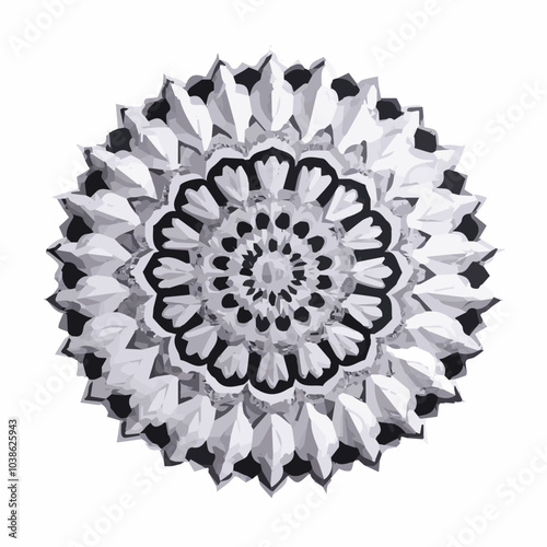 Intricate Mandala Pattern Design Symmetrical Line Art for Decoration Coloring