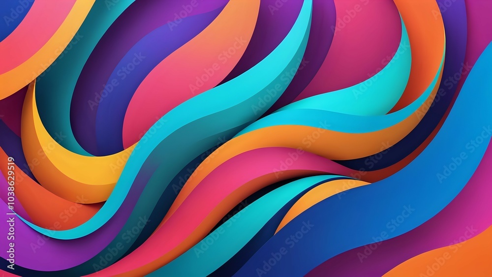 Obraz premium Abstract colorful wavy background design.