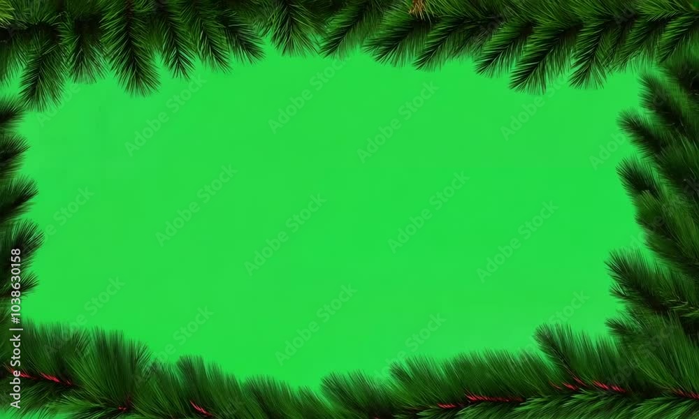 christmas tree frame, green screen christmas tree frame, green screen