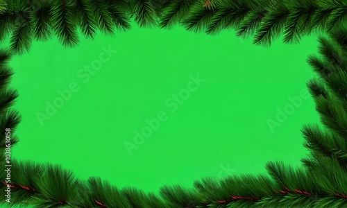 christmas tree frame, green screen
