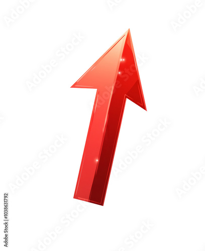Free Download Red Glossy Arrow Upward - Digital Graphic Design - GFXLoad
