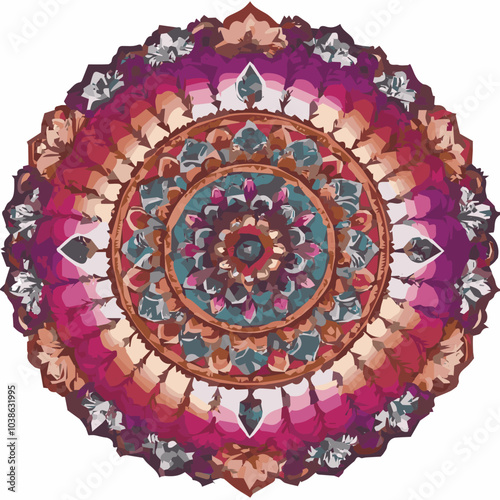 Intricate Mandala Pattern Design Symmetrical Line Art for Decoration Coloring