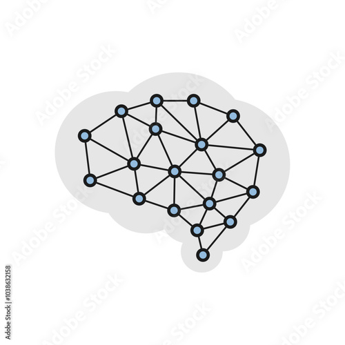 AI brain. network Brain. Digital brain. Science and Technology concept. Neural network. Brainstorm think idea. Vector illustration.