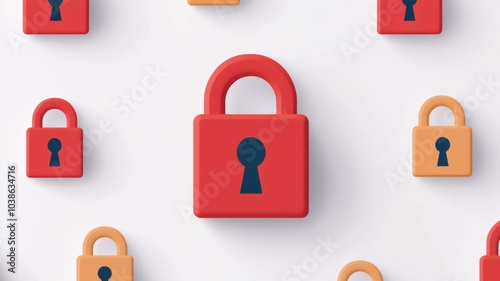 Colorful padlocks arranged on a white background, symbolizing security and protection.