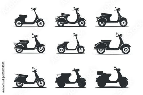 vintage scooter silhouettes collection