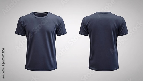 Classic Dual Front and Back View T-Shirt Mockup for Blank Clothes Template