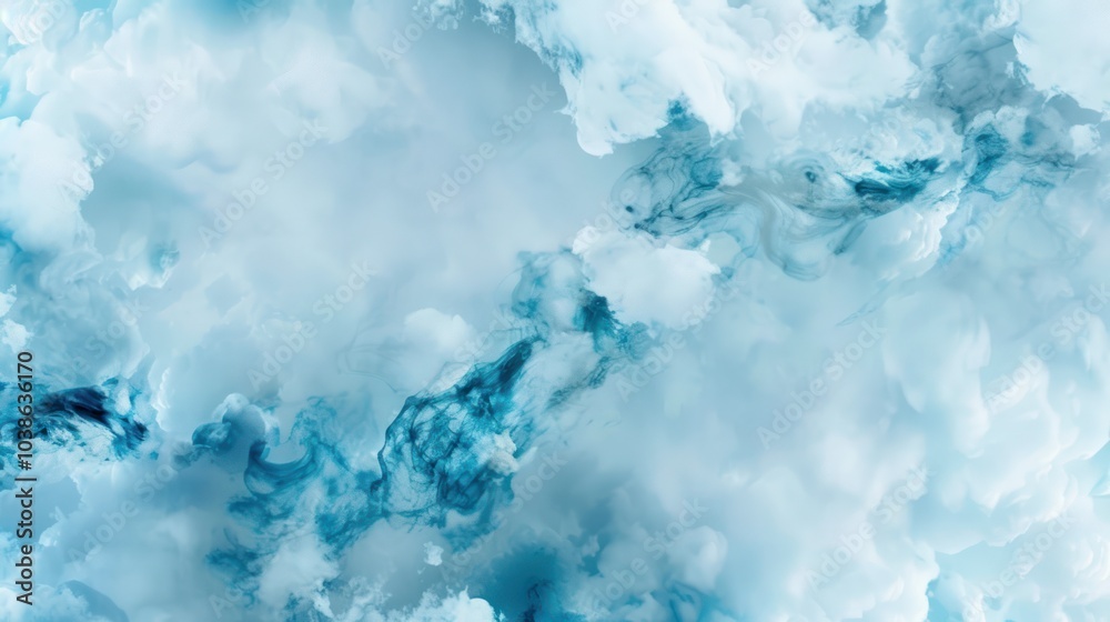 Obraz premium Abstract Blue Sky with Swirling Clouds