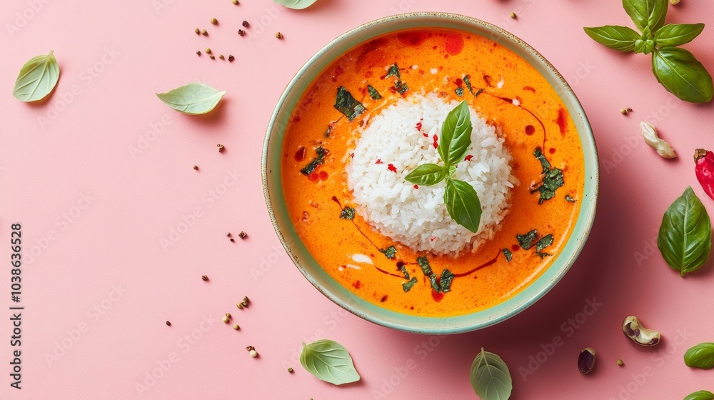 A vibrant red curry dish made to resemble the surface of Mars with rice shaped like Olympus Mons A vibrant red curry dish made to resemble the surface of Mars with rice shaped like Olympus Mons