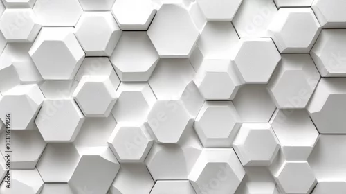 Obraz  z motywem wall background with white wall colored hexagon texture
