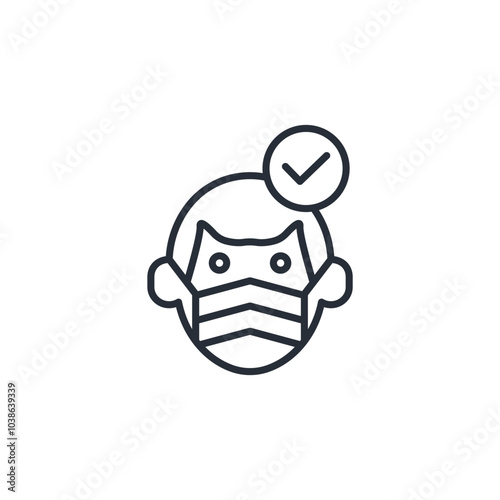 man with mask icon. vector.Editable stroke.linear style sign for use web design,logo.Symbol illustration.