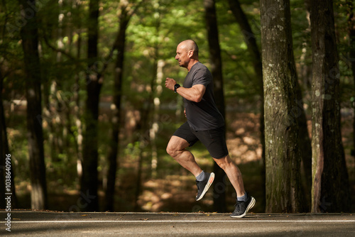 Man jogging in park