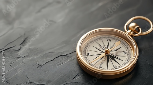 A golden compass pointing towards true north, symbolizing direction and purpose, golden compass, guidance and clarity