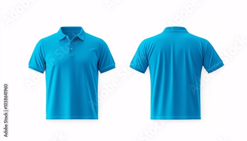 Front and back view dual mockup of a polo shirt showcasing a blank clothes mockup template for design presentations and branding opportunities.