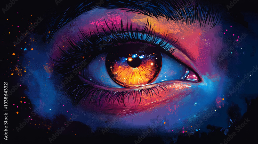 custom made wallpaper toronto digital"Psychedelic Trippy Eye Vision Pop Art Drawing in Abstract Style"