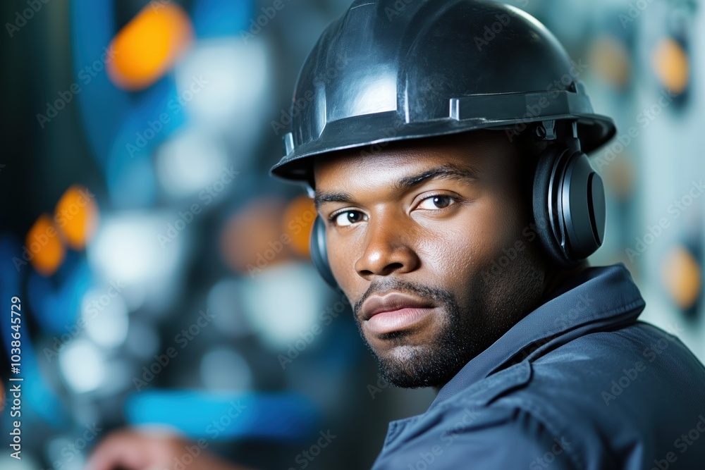 Skilled technician working intently in a modern control room during daytime. Generative AI Skilled technician working intently in a modern control room during daytime. Generative AI