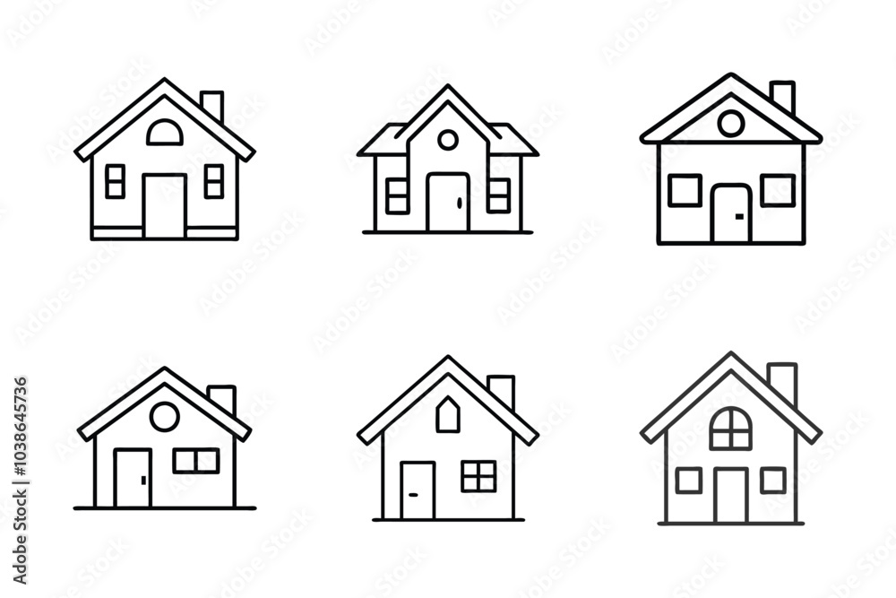 Home icon bundle set in silhouette style vector clip art