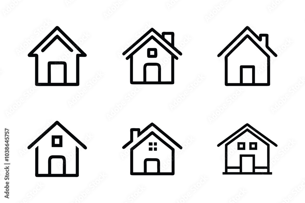 Home icon bundle set in silhouette style vector clip art Home icon bundle set in silhouette style vector clip art