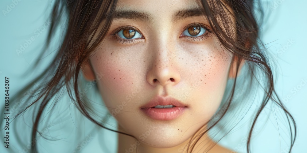 Portrait of a Young Woman with Freckles Portrait of a Young Woman with Freckles