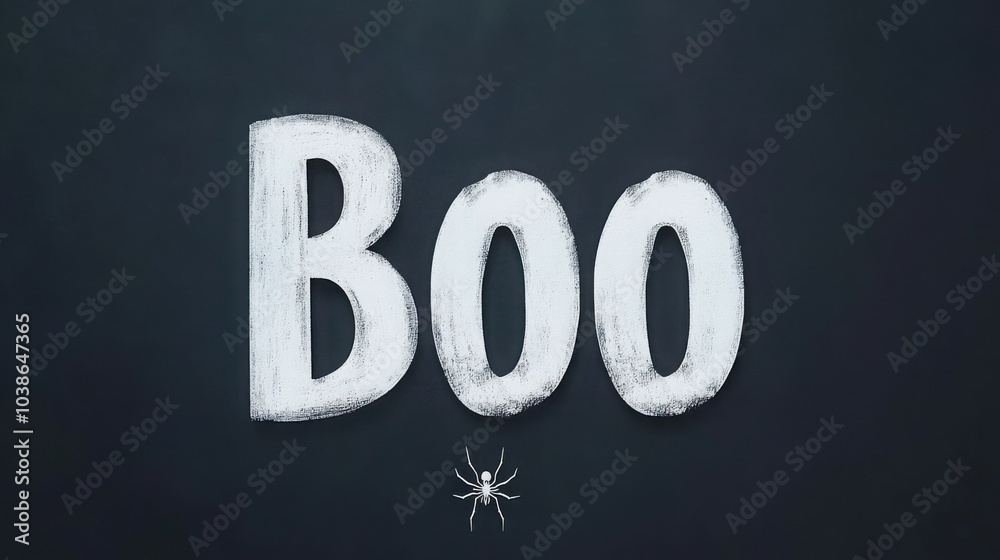Spooky Boo with Eerie Spider Image for Halloween Theme Spooky Boo with Eerie Spider Image for Halloween Theme