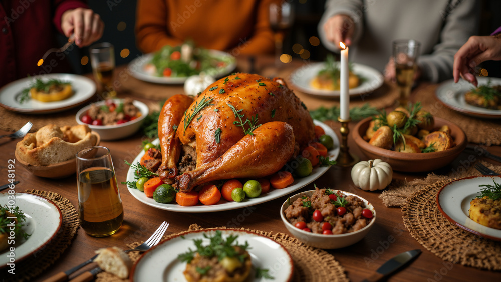 Festive Dinner Gathering: Diverse Friends Share Homemade Feast, Perfect for Holiday Promotions and Food Campaigns Festive Dinner Gathering: Diverse Friends Share Homemade Feast, Perfect for Holiday Promotions and Food Campaigns