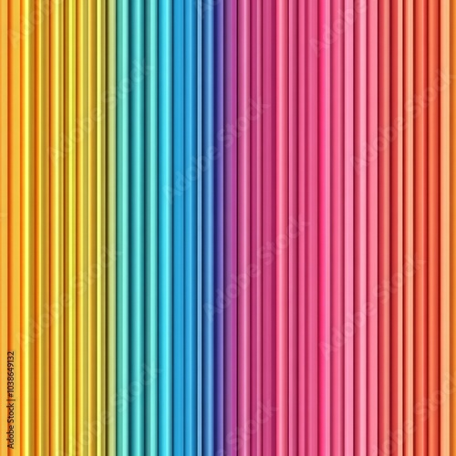 Vibrant spectrum background, seamless pattern of colorful stripes