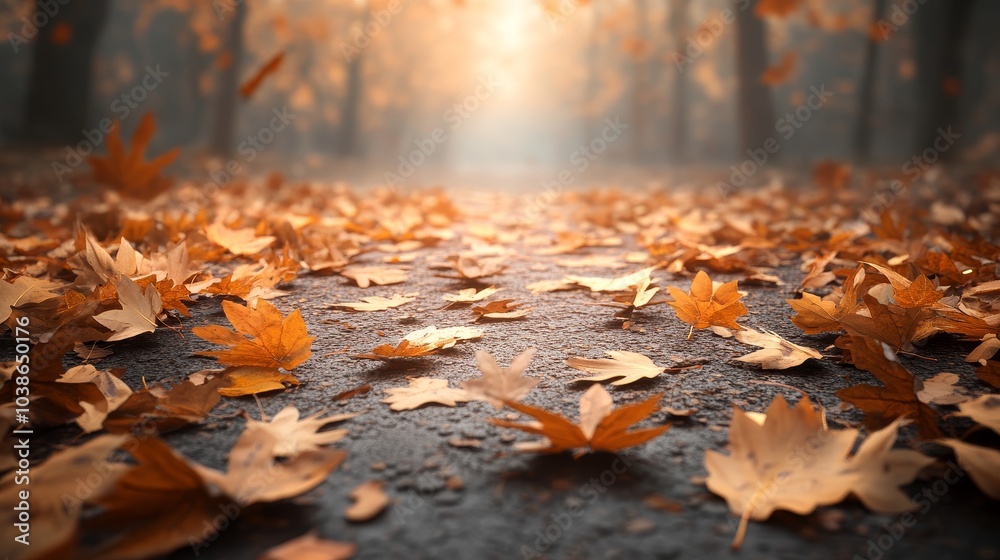 Autumn Pathway, vibrant foliage creates a colorful carpet on a serene woodland trail, inviting exploration and tranquility Autumn Pathway, vibrant foliage creates a colorful carpet on a serene woodland trail, inviting exploration and tranquility