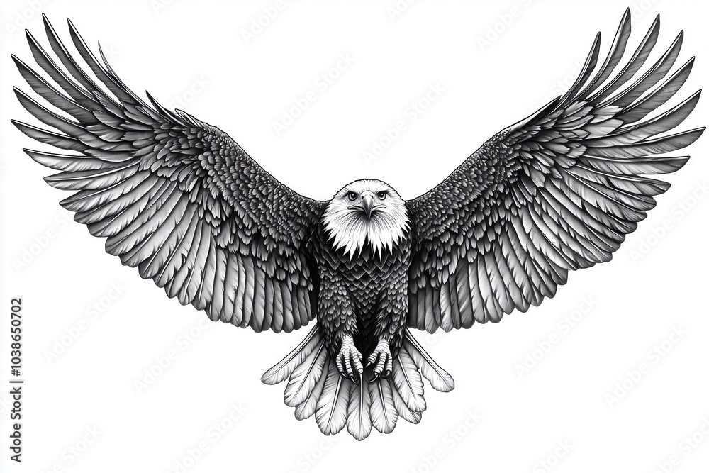 Fototapeta premium Majestic Eagle in Flight Tattoo