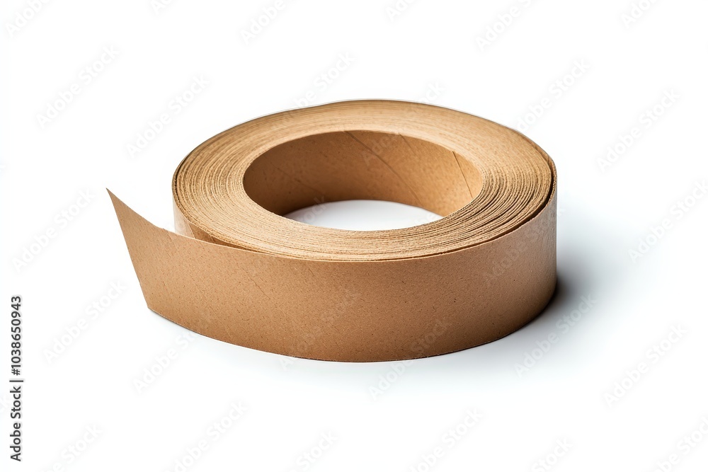 Brown Adhesive Tape on White Background Brown Adhesive Tape on White Background