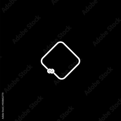 Round marine rope frame icon isolated on dark background