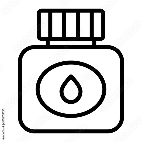Ink Bottle Vector Line Icon Design