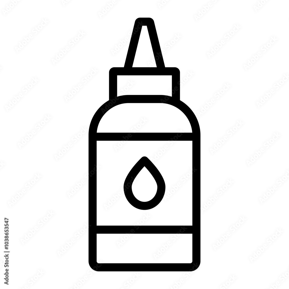 Tattoo Ink Bottle Vector Line Icon Design Tattoo Ink Bottle Vector Line Icon Design
